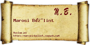 Marosi Bálint névjegykártya