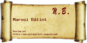 Marosi Bálint névjegykártya