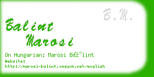 balint marosi business card